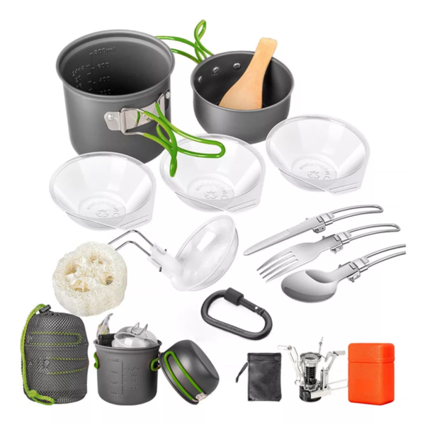 Kit cocina camping utencilios